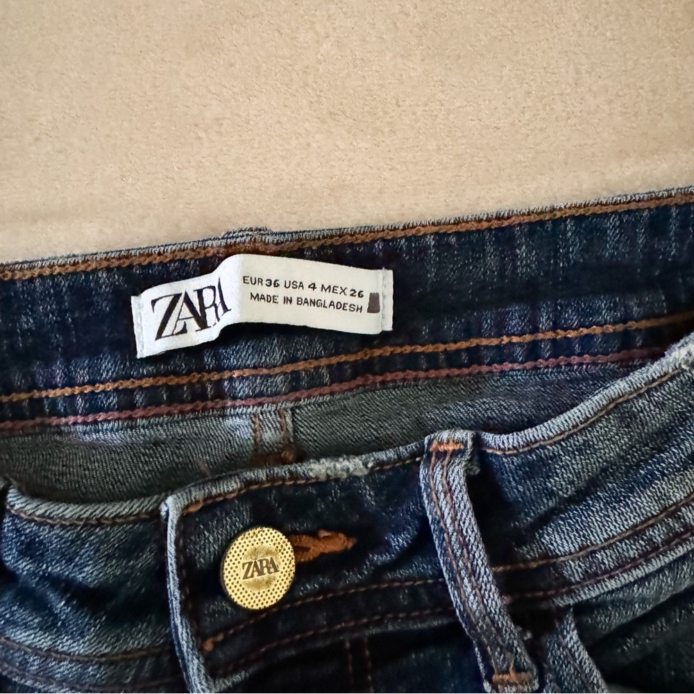 Zara Blue Denim Skinny Jeans Size 4 - Picture 6 of 7
